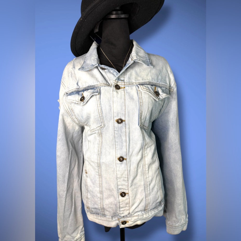 Brooklyn Denim Light wash distressed Denim Jacket